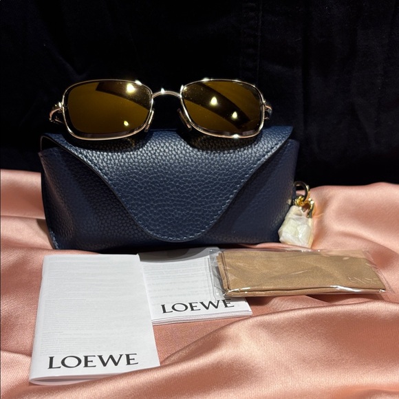 Loewe Gold Frame Sunglasses with Brown Lenses main image 4